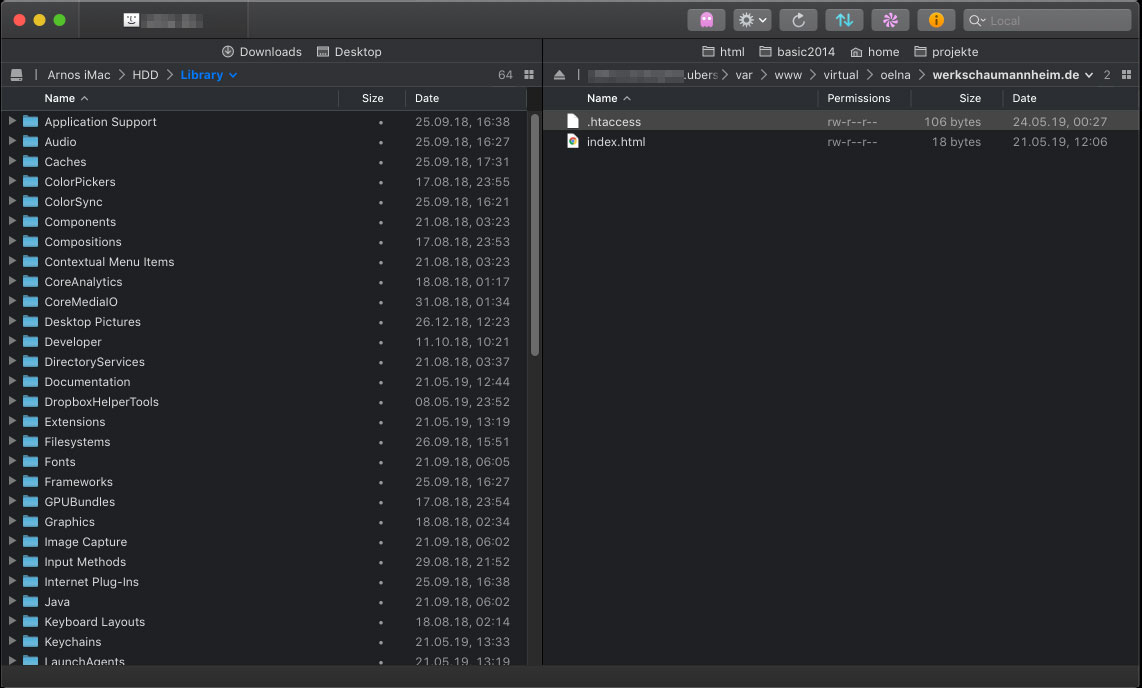 Panic Transmit FTP connection window